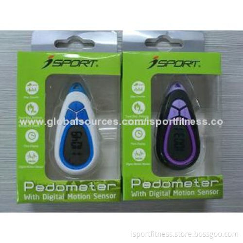 Hot Sell Digital Pedometers with Rubber Buttons, Supports 12/24-hour Display Format